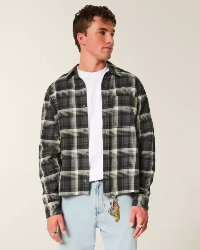 Cămașă din flanel boxy Cămașă din flanel boxy