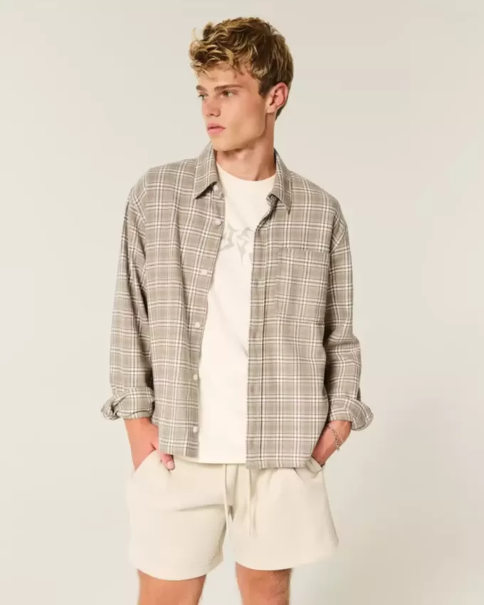 Cămașă din flanel boxy Cămașă din flanel boxy