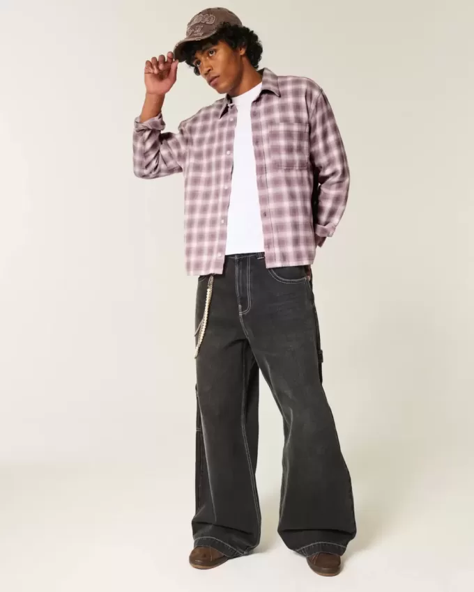Cămașă din flanel boxy Cămașă din flanel boxy