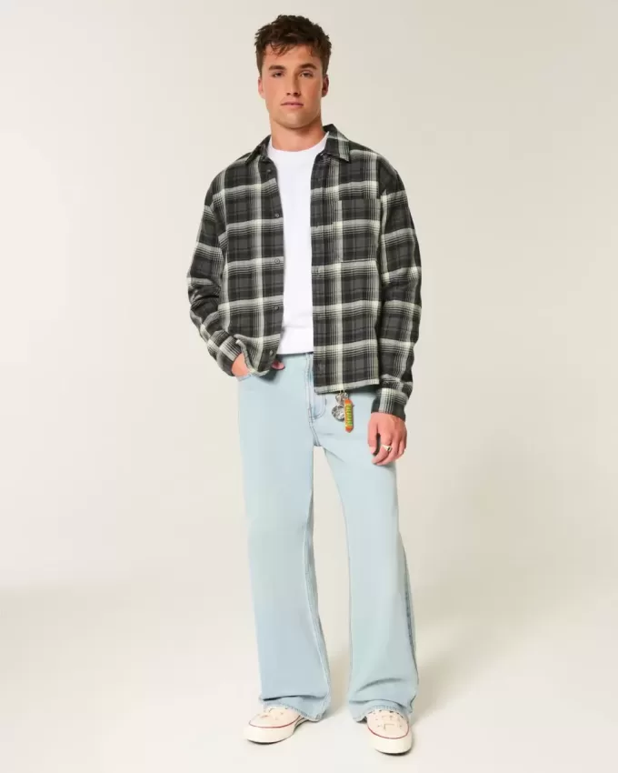 Cămașă din flanel boxy Cămașă din flanel boxy