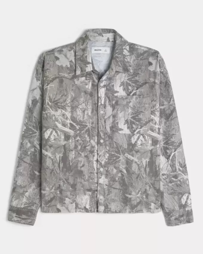 Cămașă din flanel Camo Boxy Cămașă din flanel Camo Boxy