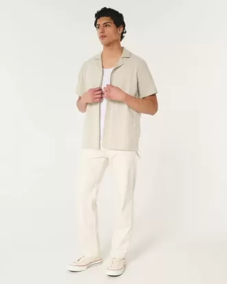 Cămașă relaxată cu mânecă scurtă cu model brodat