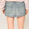 Fusta mini din denim cu talie joasa Fusta mini din denim cu talie joasa