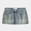 Fusta mini din denim cu talie joasa Fusta mini din denim cu talie joasa