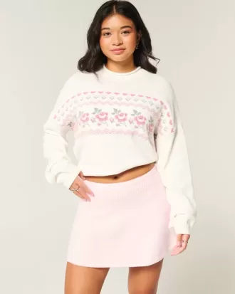 Fusta mini din tricot cu talie mijlocie