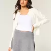 Fusta mini din tricot cu talie mijlocie