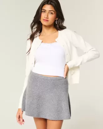 Fusta mini din tricot cu talie mijlocie