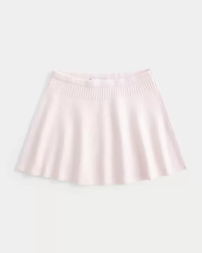 Fusta mini din tricot cu talie mijlocie