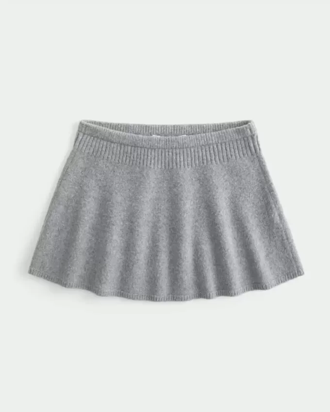 Fusta mini din tricot cu talie mijlocie