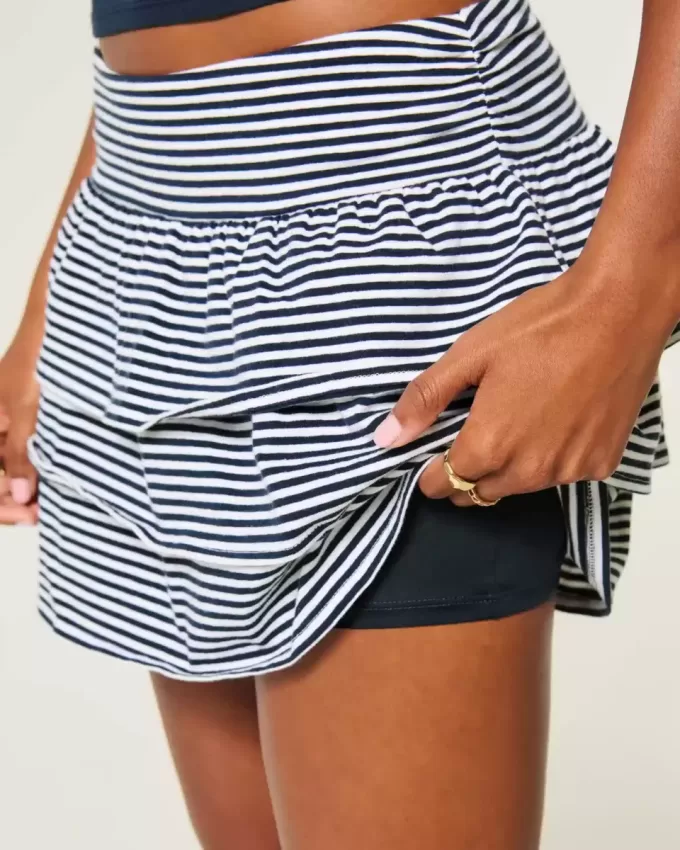 Fusta mini din tricot cu volane