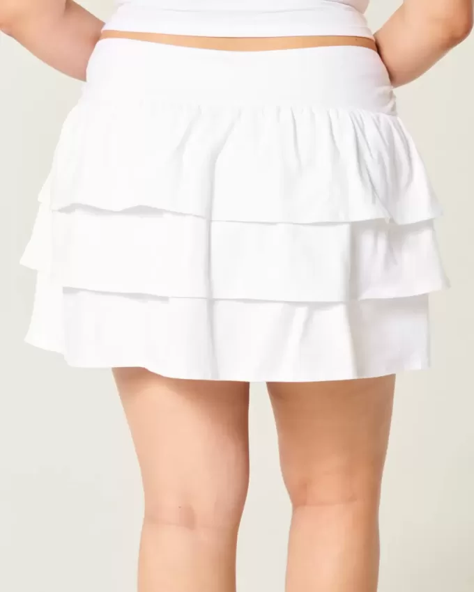 Fusta mini din tricot cu volane