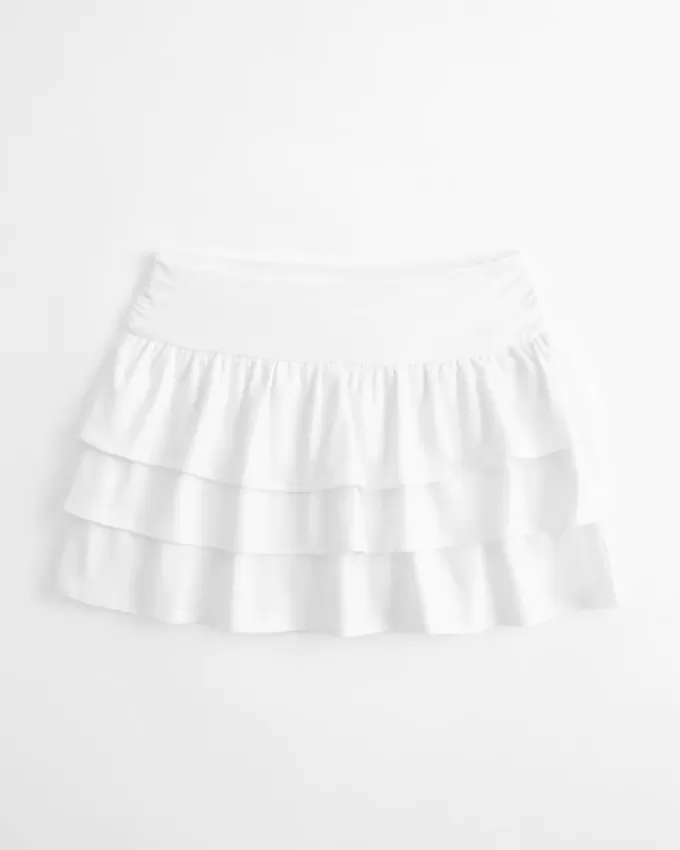Fusta mini din tricot cu volane