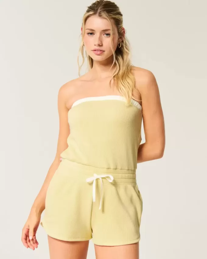 Gilly Hicks Cozy Waffle Onesie fără bretele Gilly Hicks Cozy Waffle Onesie fără bretele