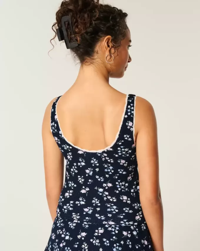 Gilly Hicks Waffle Lace Trim Tank Gilly Hicks Waffle Lace Trim Tank