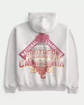 Hanocă cu capota cu fermoar cu grafică Boxy University of Southern California Trojans