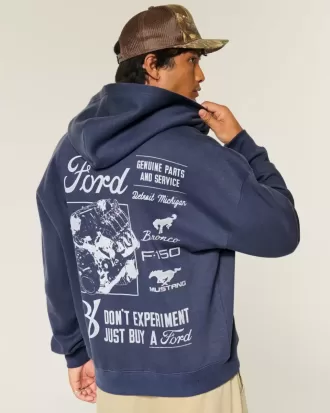 Hanocă cu capota cu fermoar cu grafic Ford