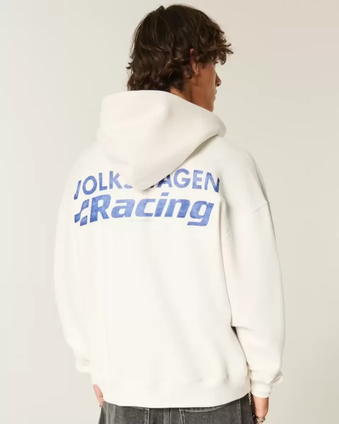 Hanocă cu glugă cu fermoar cu grafic Volkswagen Racing Boxy Hanocă cu glugă cu fermoar cu grafic Volkswagen Racing Boxy