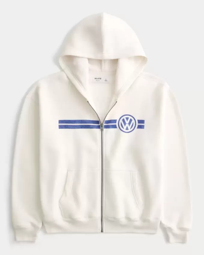 Hanocă cu glugă cu fermoar cu grafic Volkswagen Racing Boxy Hanocă cu glugă cu fermoar cu grafic Volkswagen Racing Boxy