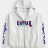 Hanorac cu grafic Hawaii cu fermoar Hanorac cu grafic Hawaii cu fermoar
