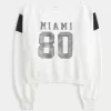 Hanorac cu grafic Miami cu umăr ușor Hanorac cu grafic Miami cu umăr ușor