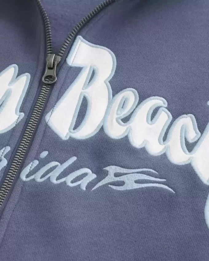 Hanorac cu grafic Palm Beach cu fermoar Hanorac cu grafic Palm Beach cu fermoar