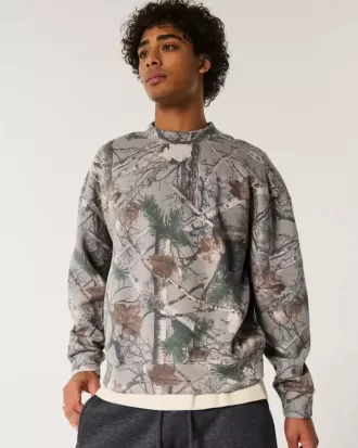 Hanorac cu logo Camo Boxy Crew