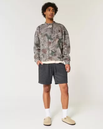 Hanorac cu logo Camo Boxy Crew