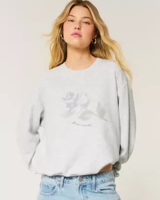 Hanorac Easy Flower Graphic Crew