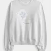 Hanorac Easy Flower Graphic Crew Hanorac Easy Flower Graphic Crew