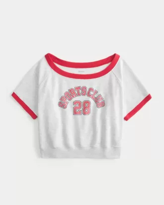 Hanorac grafic cu mânecă scurtă Terry Fleece