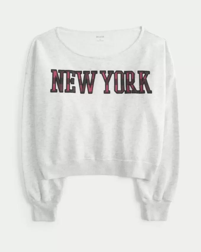 Hanorac mini cu grafic New York Hanorac mini cu grafic New York