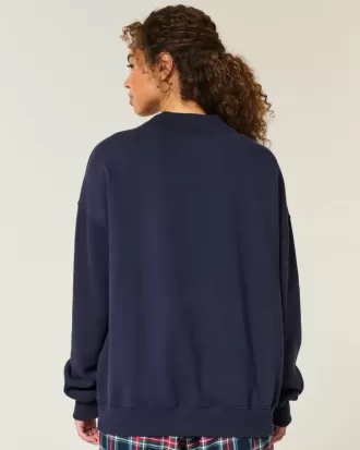 Hanorac oversize cu gât fals