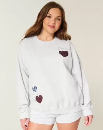 Hanorac oversize Heart Graphic Crew
