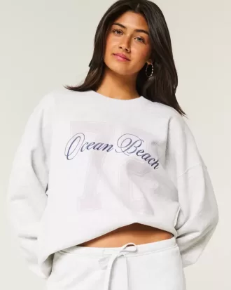 Hanorac oversize Ocean Beach Graphic Crew