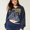 Hanorac supradimensionat cu decolteu grafic UCLA Hanorac supradimensionat cu decolteu grafic UCLA