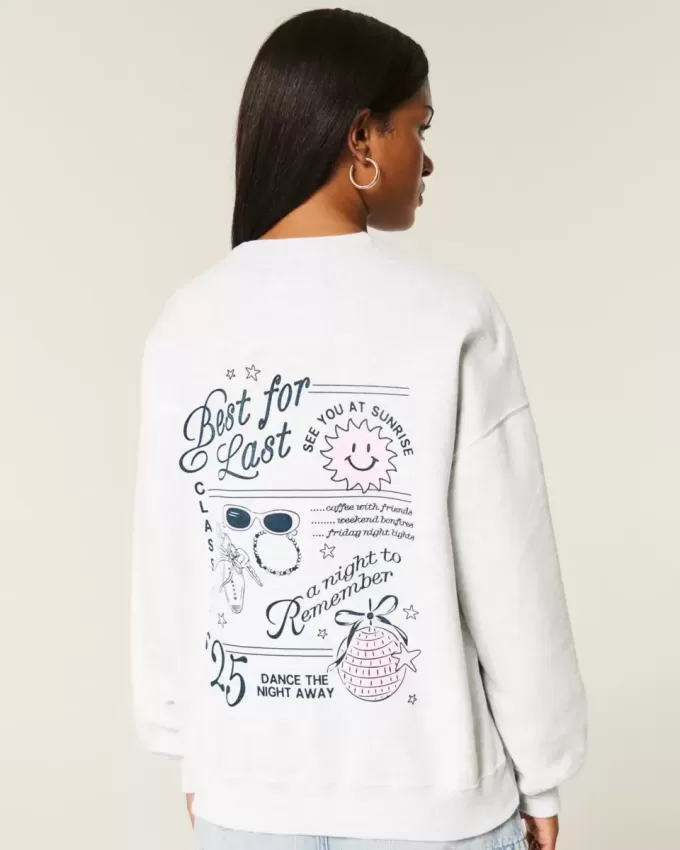 Hanorac supradimensionat pentru clasa 2025 Grad Graphic Crew Hanorac supradimensionat pentru clasa 2025 Grad Graphic Crew