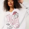 Hanorac supradimensionat UGA Dawgs cu decolteu cu crestătură Hanorac supradimensionat UGA Dawgs cu decolteu cu crestătură