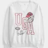 Hanorac supradimensionat UGA Dawgs cu decolteu cu crestătură Hanorac supradimensionat UGA Dawgs cu decolteu cu crestătură