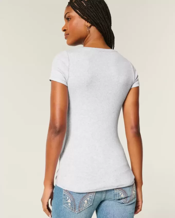 Henley cu mânecă scurtă Henley cu mânecă scurtă