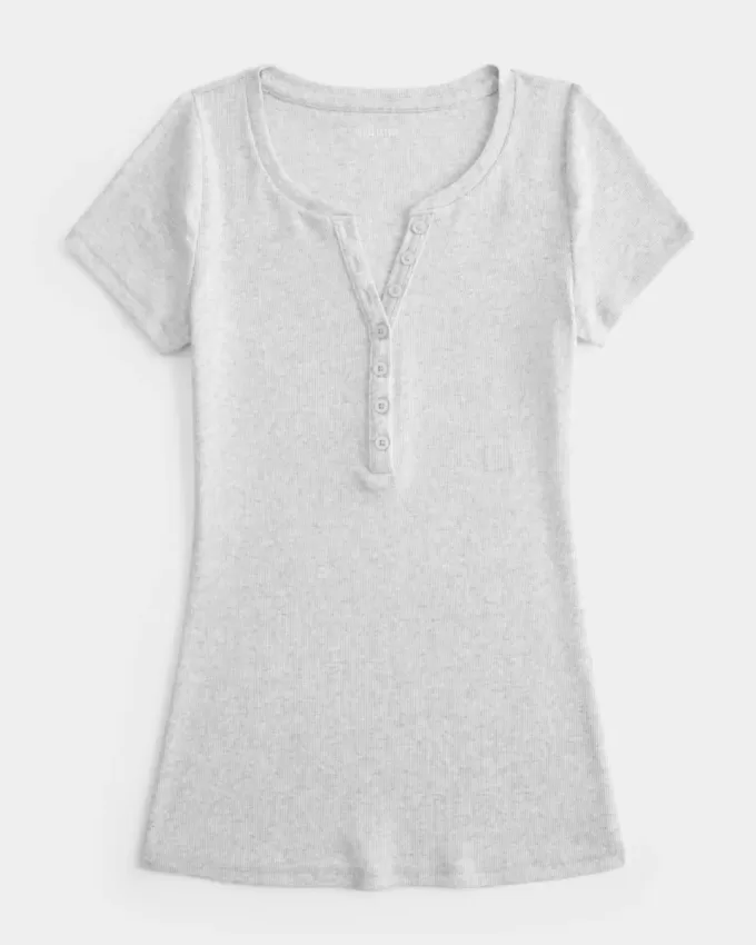 Henley cu mânecă scurtă Henley cu mânecă scurtă