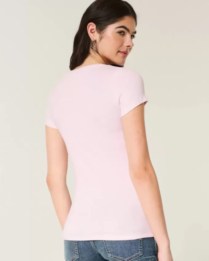 Henley cu mânecă scurtă Henley cu mânecă scurtă