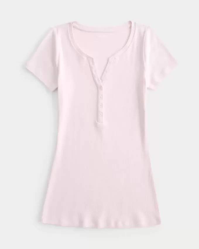 Henley cu mânecă scurtă Henley cu mânecă scurtă
