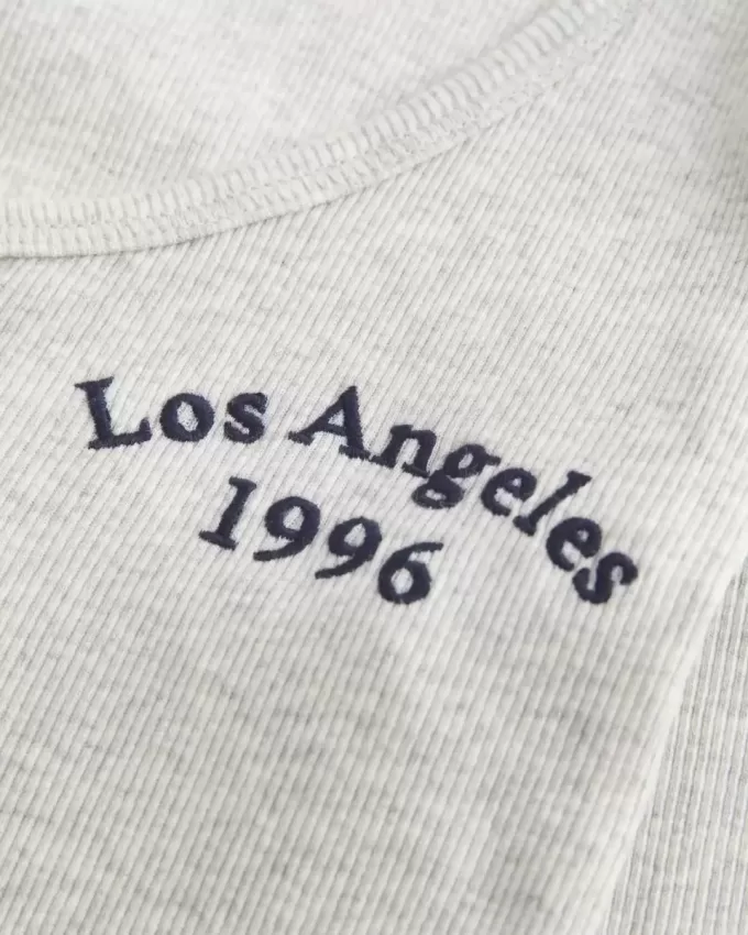 Henley grafic cu nervuri Los Angeles Henley grafic cu nervuri Los Angeles