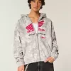 Hoodie cu fermoar cu grafic Honda Racing Boxy Hoodie cu fermoar cu grafic Honda Racing Boxy