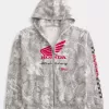 Hoodie cu fermoar cu grafic Honda Racing Boxy Hoodie cu fermoar cu grafic Honda Racing Boxy