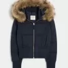 Jachetă bomber cu garnitură din blană artificială