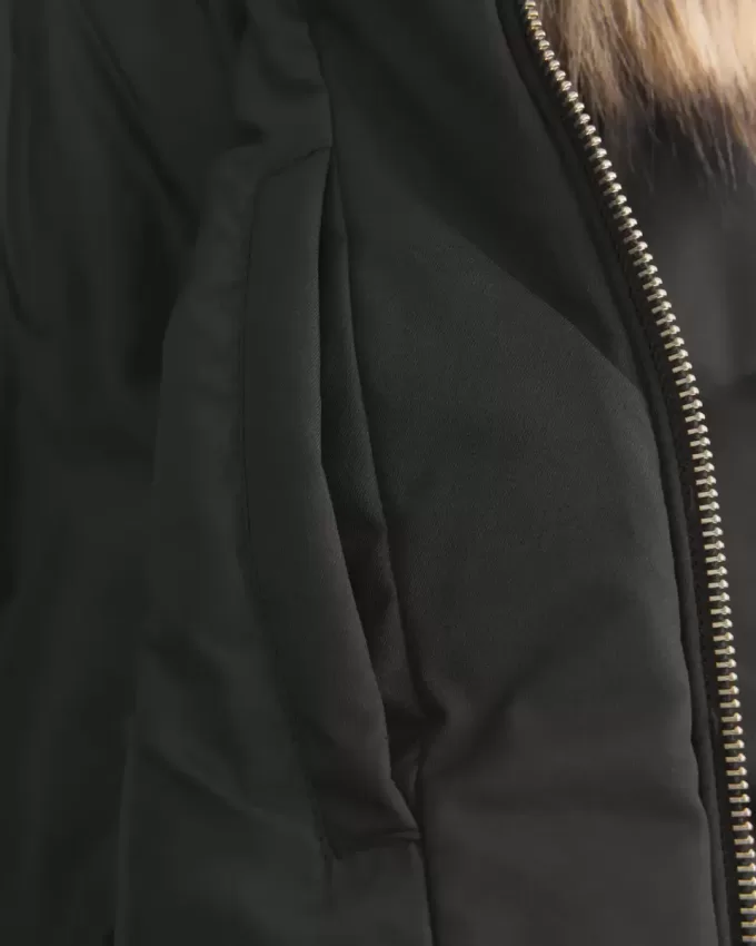 Jachetă bomber cu garnitură din blană artificială