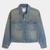 Jachetă de camioner din denim spălat Jachetă de camioner din denim spălat