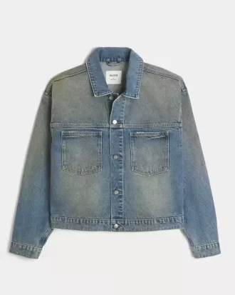 Jachetă de camioner din denim spălat