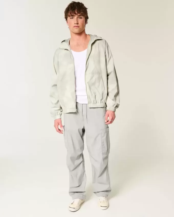 Jachetă de vânt cu fermoar Camo Jachetă de vânt cu fermoar Camo
